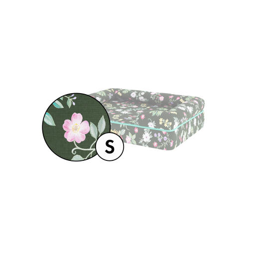 Bolster dog bed cover only small - midnight meadow