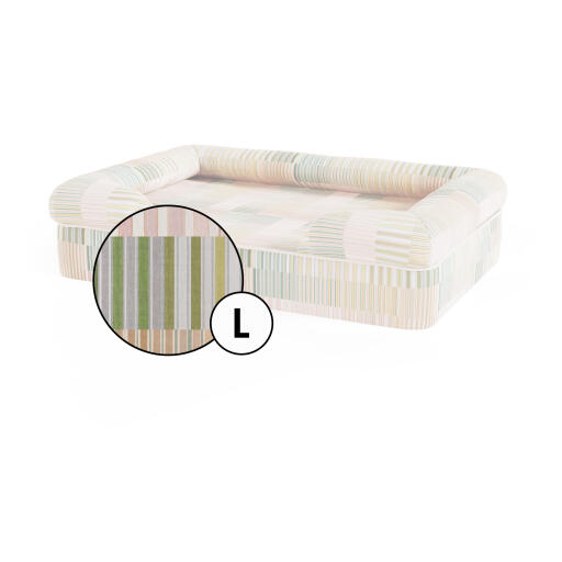 Bolster dog bed cover only large - pawsteps natural