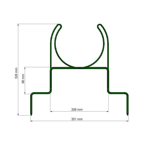 The dimensions of the rabbit tunnel support spikes.