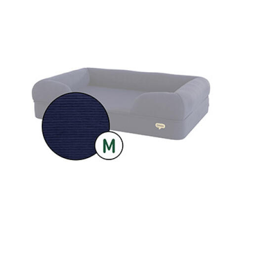 Medium bolster dog bed cover only corduroy midnight