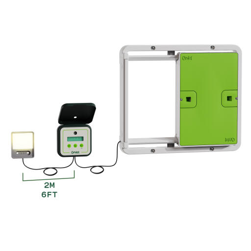 Omlet green automatic chicken coop door and coop light length