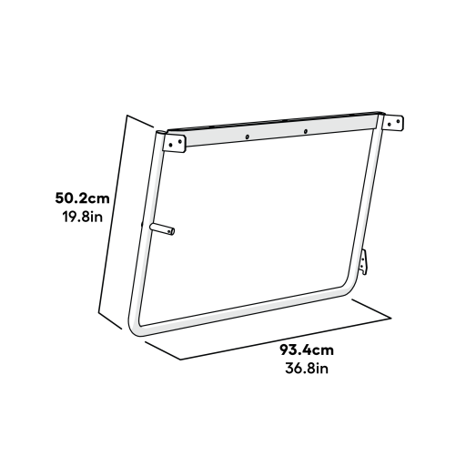 Cube mk2 frame side right assembly dimensions (064.0027)
