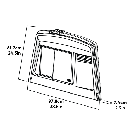 Cube mk2 front panel assembly - green dimensions (064.0003)