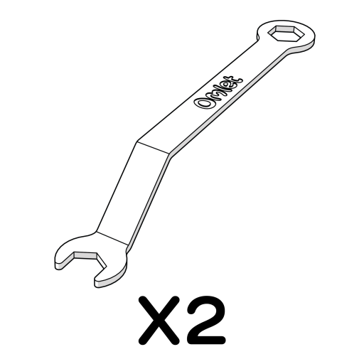 Bent double ended spanner 10mm 810.0114 x2