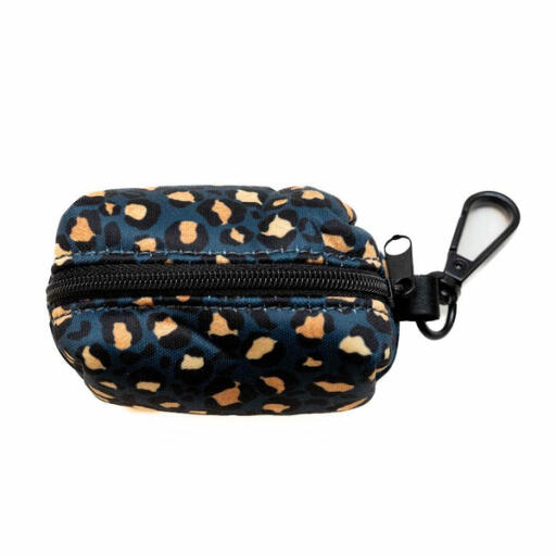 Long paws funk the dog poo bag pouch | leopard green & Gold