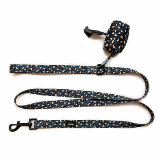 Long paws funk the dog poo bag pouch | leopard green & Gold