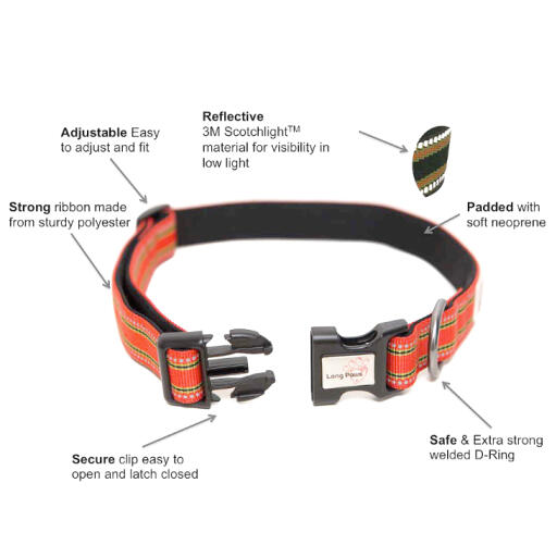 Long paws padded comfort collar details