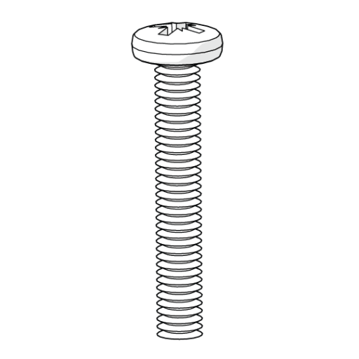 Machine screw m4x0.7x25mm pz#2 pozi pan (800.0007)