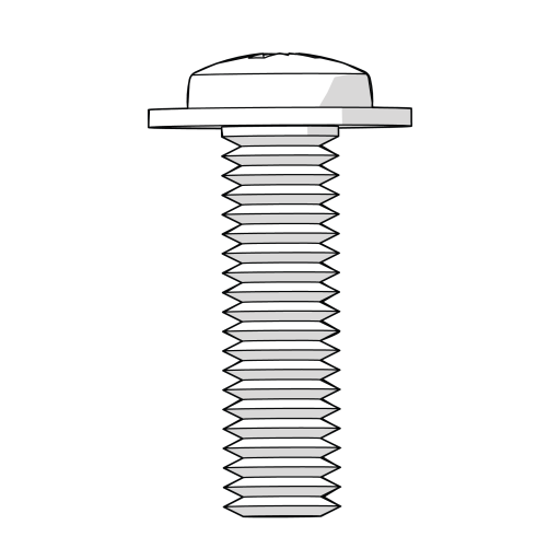 Machine screw m6x1.0.20mm flange head pozi pan (800.0059)