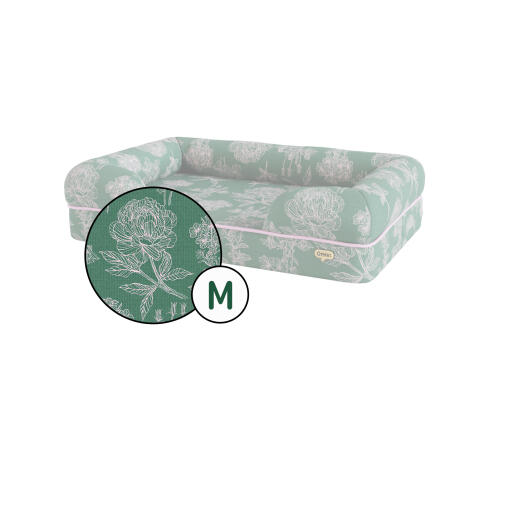 Bolster dog bed cover only - winter garden