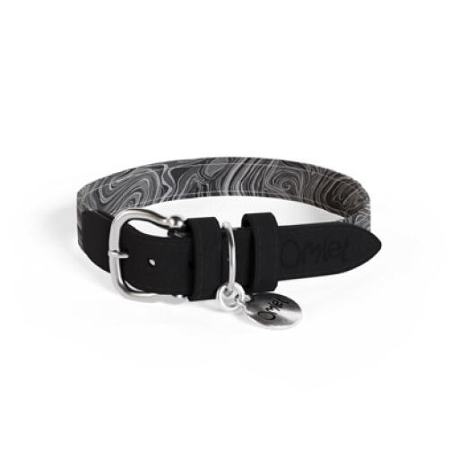 Medium contour grey designer dog collar