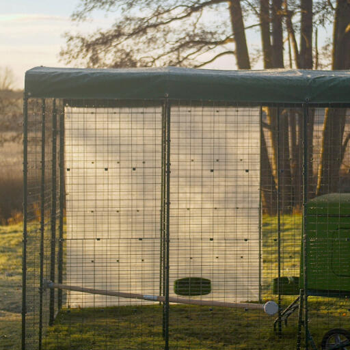 The heavy duty cover on top of a walk in run