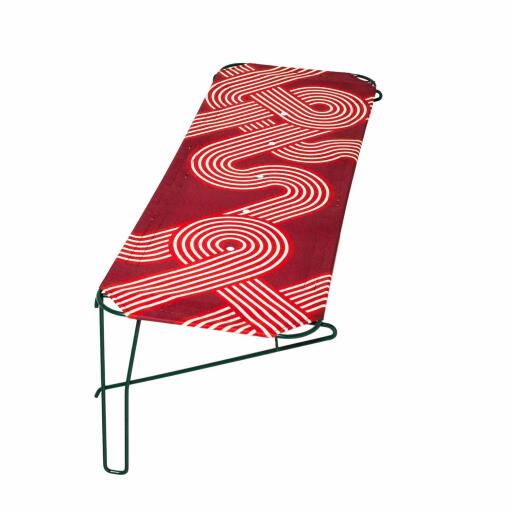 Red fabric outdoor cat shelf for outdoor catios
