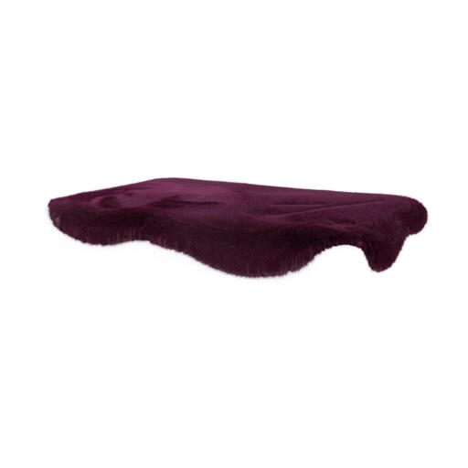 Large purple sheepskin Topology topper for memory foam dog bed