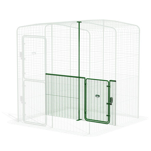 Walk in run partition low - 2 panels (front view)
