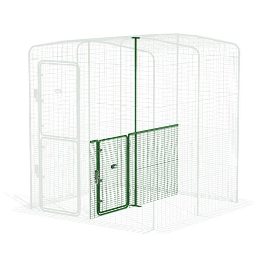 Walk in run partition low - 2 panels (side view)