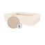 Omlet memory foam bolster dog bed large in natural beige