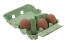 Green egg box with three eggs Green egg box with three eggs