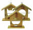 Three wooden apple feeders Three wooden apple feeders