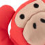 Close up of red monkey dog toy Close up of red monkey dog toy