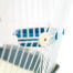 Omlet Geo bird cages with white cage with teal base