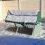 The Omlet wooden chicken coop in the Snow.