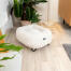 A Maya donut cat bed in white with black legs.
