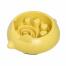 Bamboo bowl dog feeder in yellow