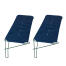 Two blue fabric outdoor cat shelves for catios Two blue fabric outdoor cat shelves for catios