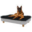 German Shepherd dog sitting on the Large Topology elevated dog bed