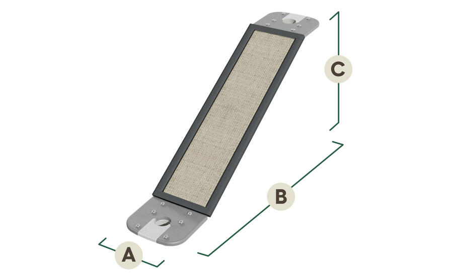 Dimensions for Freestyle outdoor cat tree ramp.