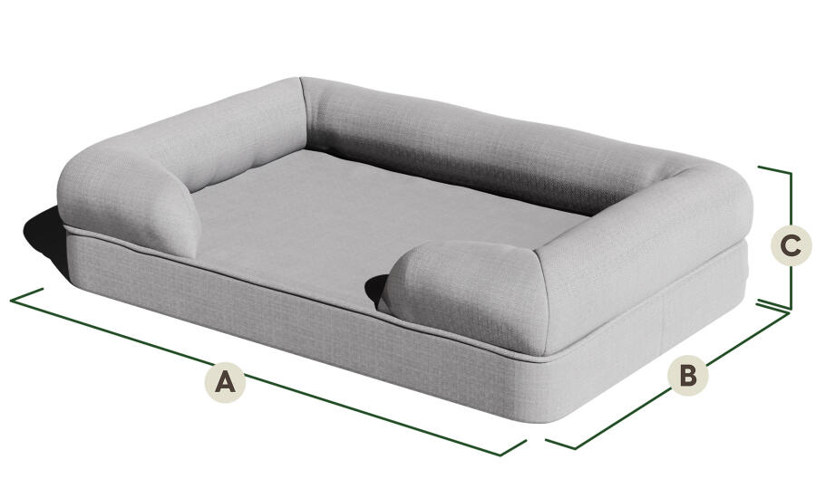 Gray dog bed top
