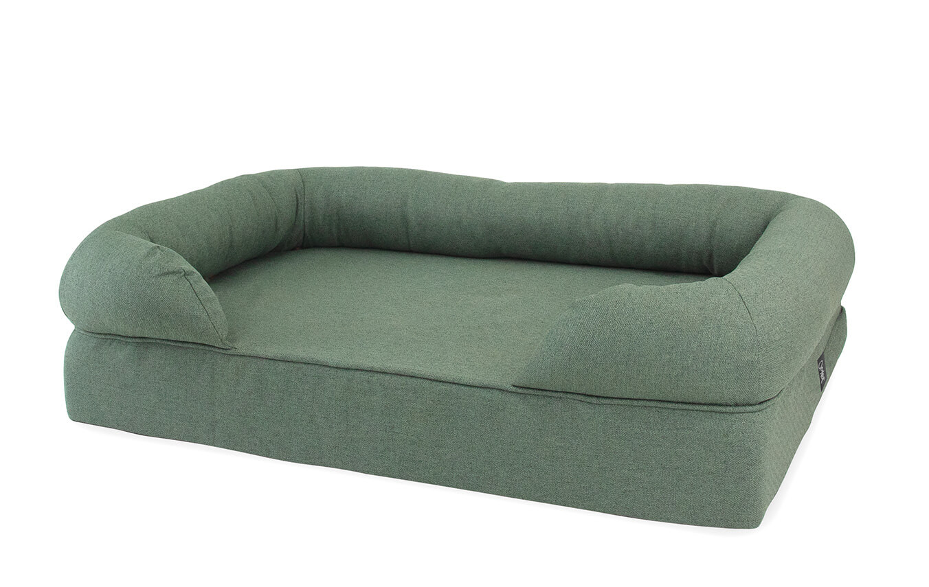 Write Review Memory Foam Bolster Cat Bed Medium Sage Green Omlet