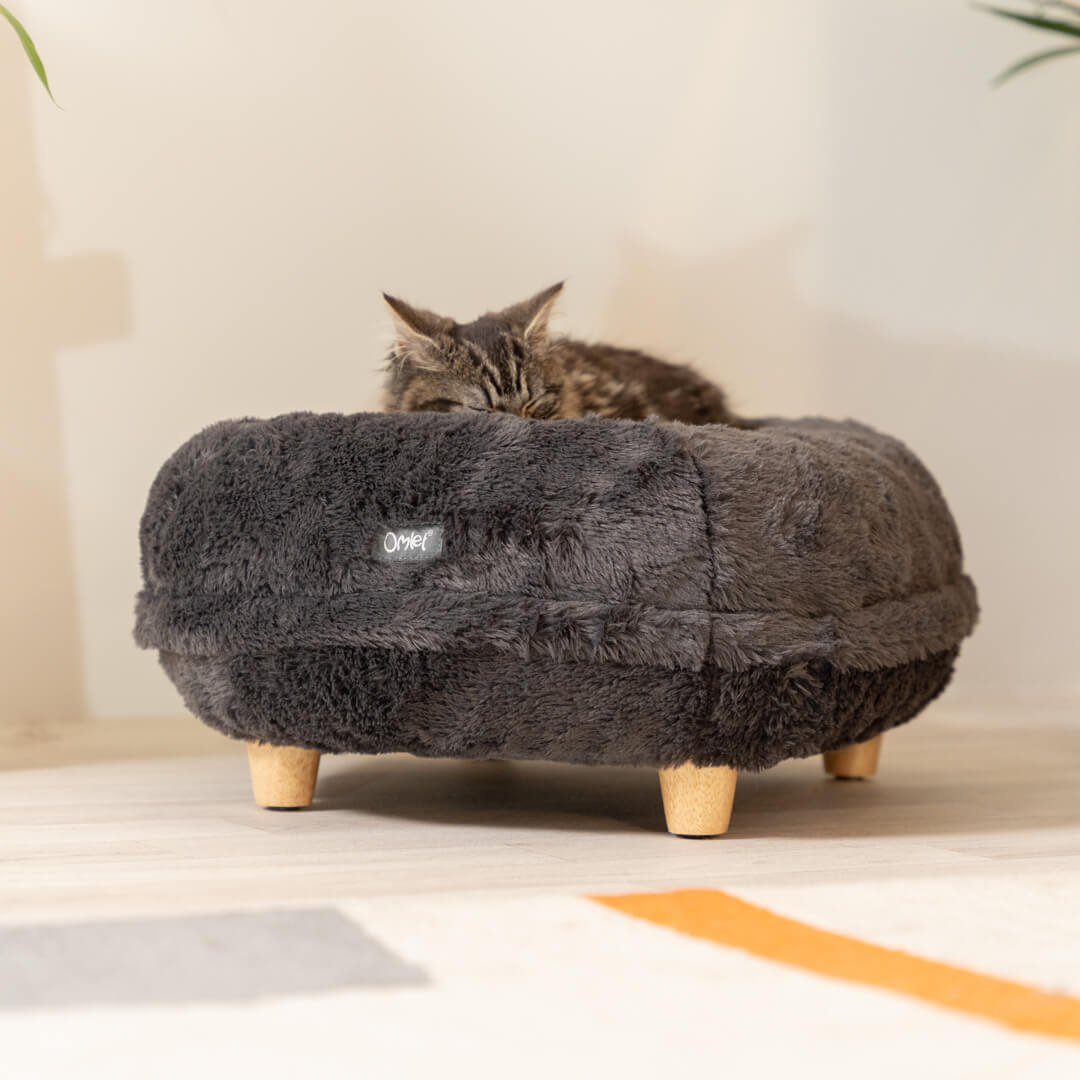 Maya® Donut Cat Bed Plush Cushion With Customisable Feet