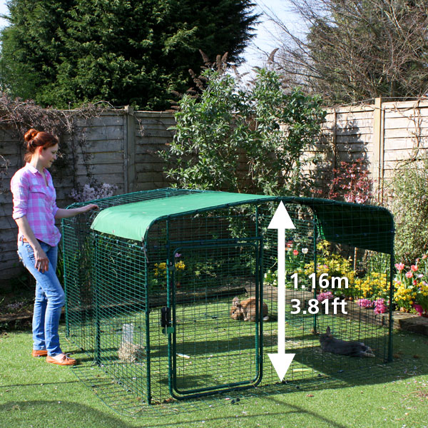 The Lo-Rise Outdoor Rabbit Run has plenty of floor space and the height can be extended at a later date.