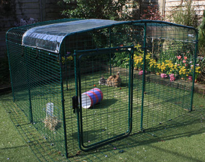 A Clear Cover for your run roof will keep pet rabbits dry whilst letting in sunlight.